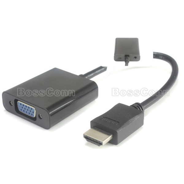 HDMI to VGA and Stereo Audio Converter With Power