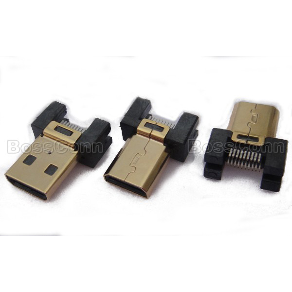 Micro HDMI Male Connector Clamp Board Type