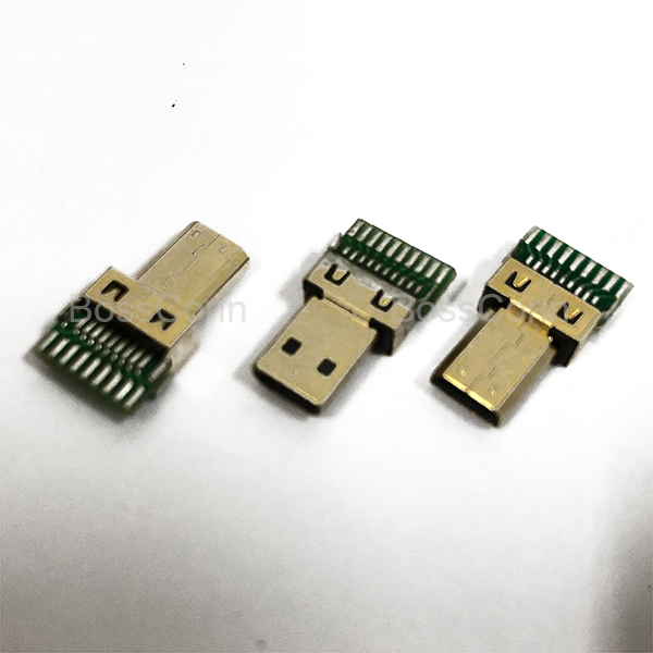 Micro HDMI Male Connector With PCB Board