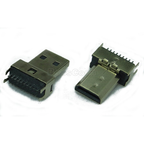 Micro HDMI Male Connector Clamp Board Type